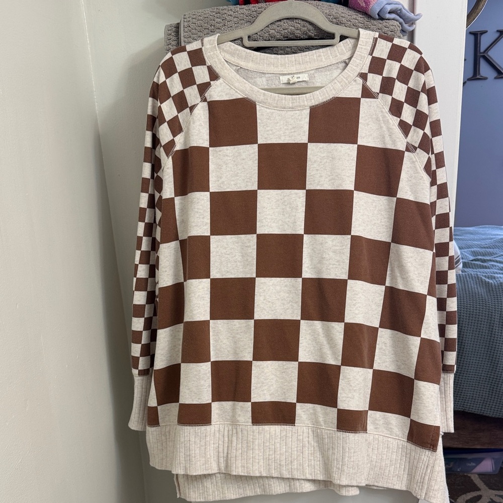 Maurices Brown and Cream Colorblock Sweater